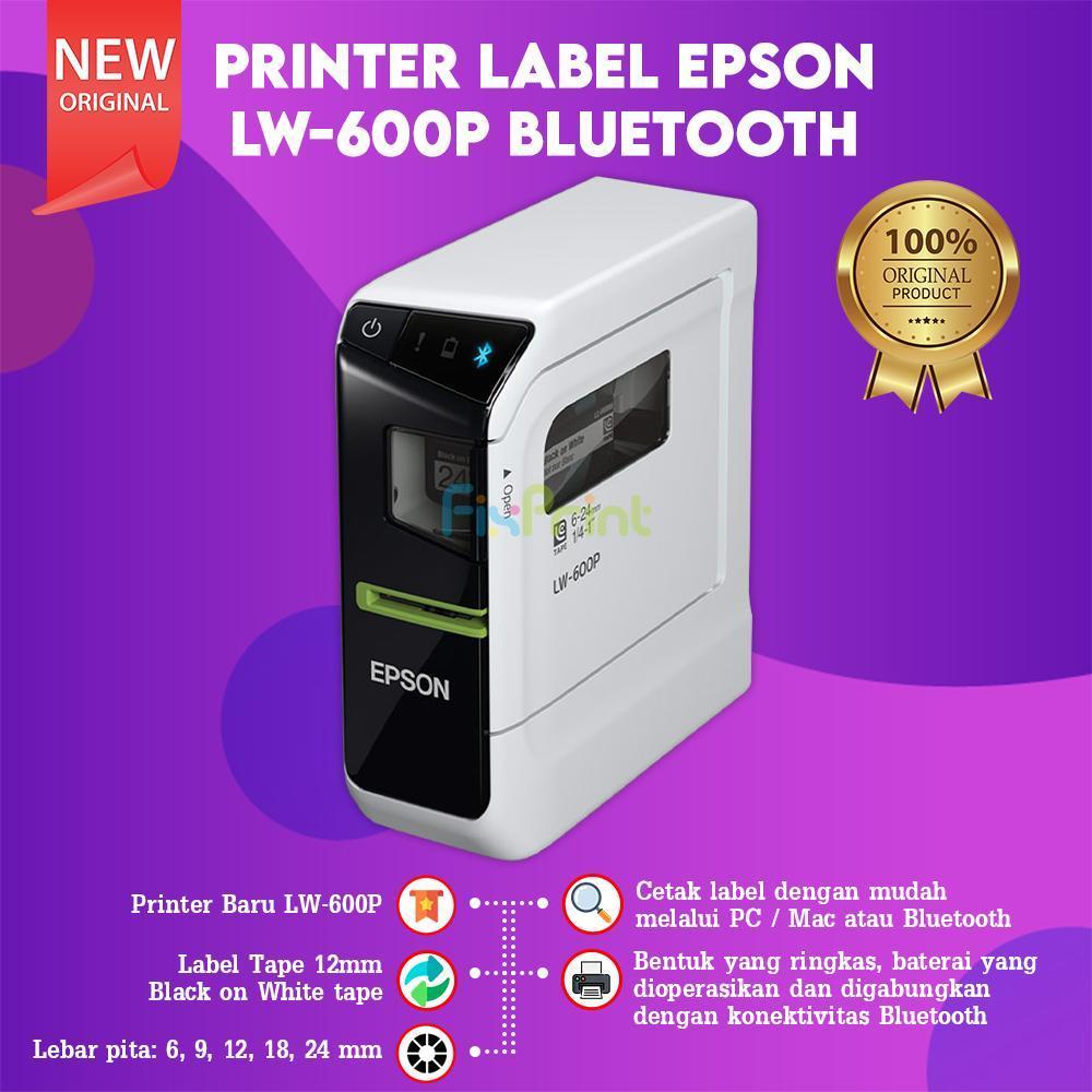 FixPrint Printer Epson LabelWorks LW600P LW-600P LW 600 P Bluetooth / Printer Label Works Epson LW-700 LW700 PC/MAC Connectable Printer Label Maker Portable New - Gambar 2