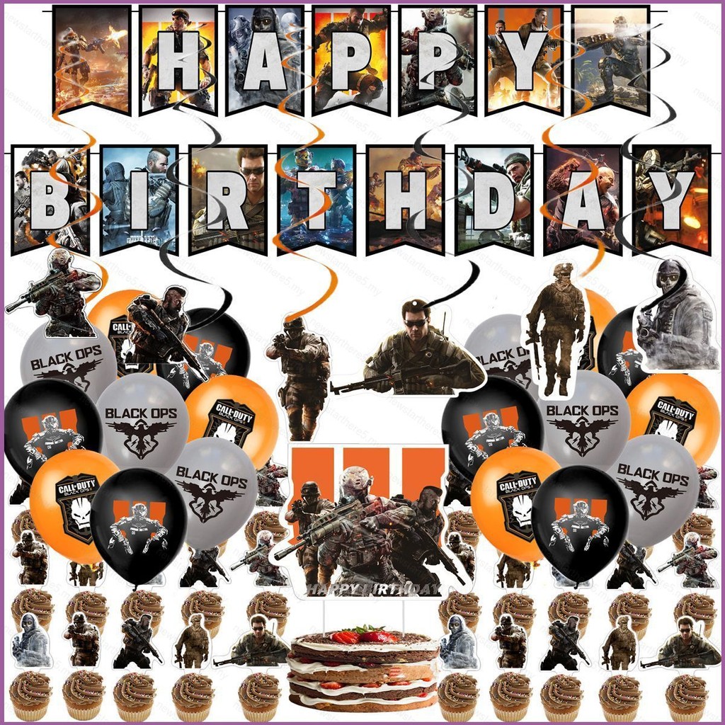 NS5 call of duty Theme kids birthday party decorations banner cake ...