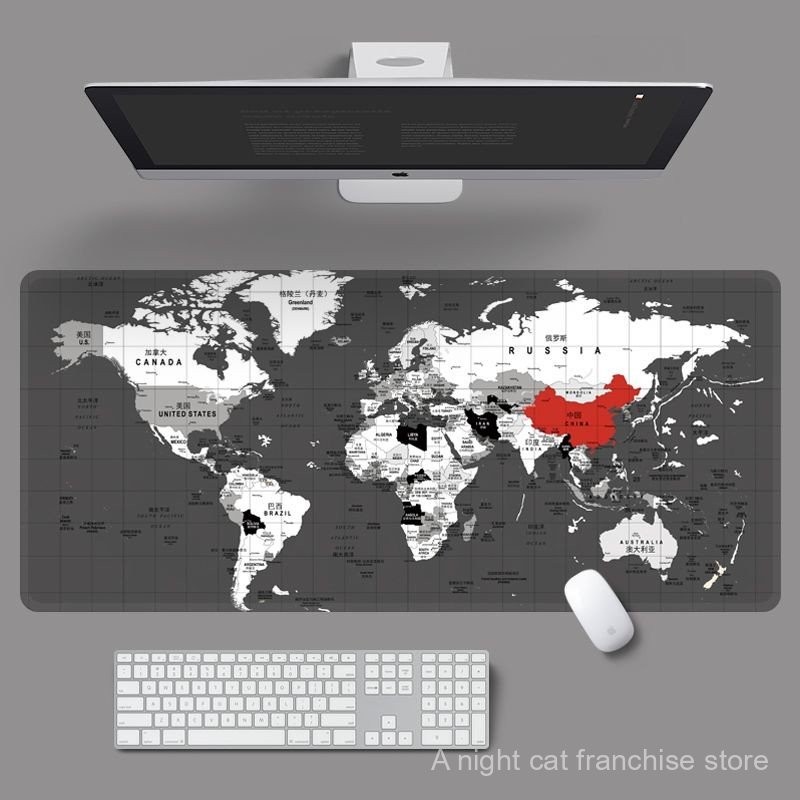 World Map Oversized Mouse Pad Seaming Office Computer Desk Pad Learning ...