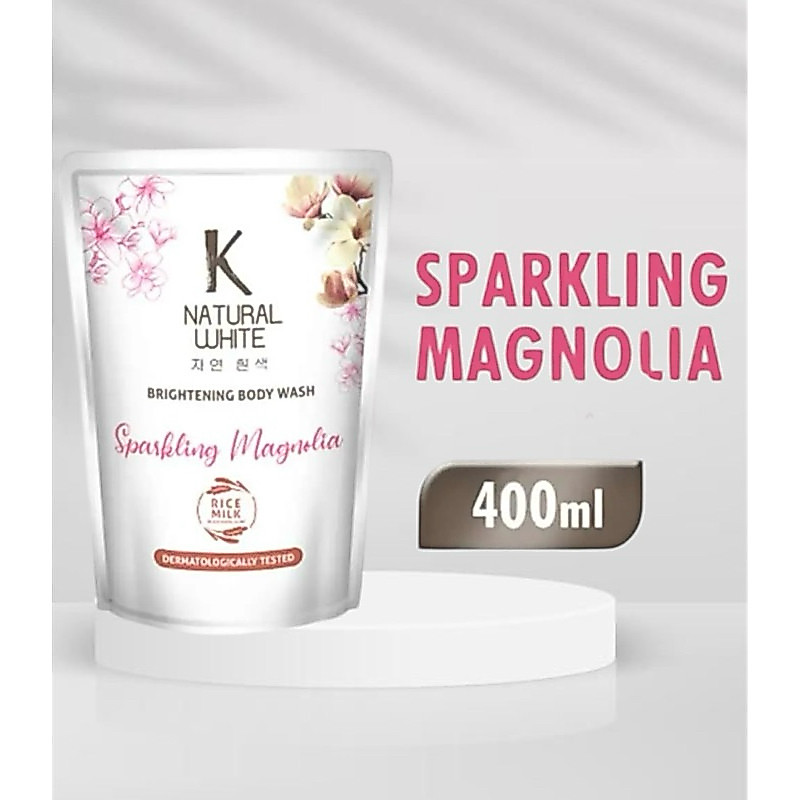 K Natural White Body Wash Refill 400ML / Merah Jingga Official - Gambar 3