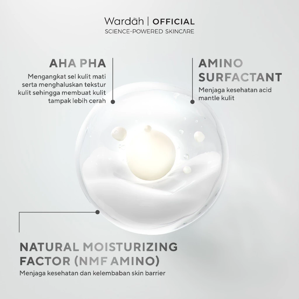 WARDAH Brightening Crystal Secret NMF Amino AHA PHA Clarifying Foaming Cleanser 100 ml - Skincare - Gambar 3