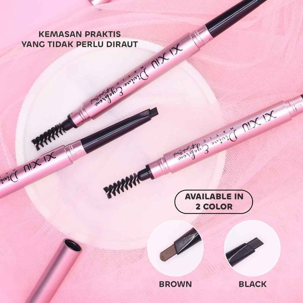 Xixiu Divine Eyebrow Matic With Spoolie Brush - Brown / Merah Jingga Official - Gambar 3