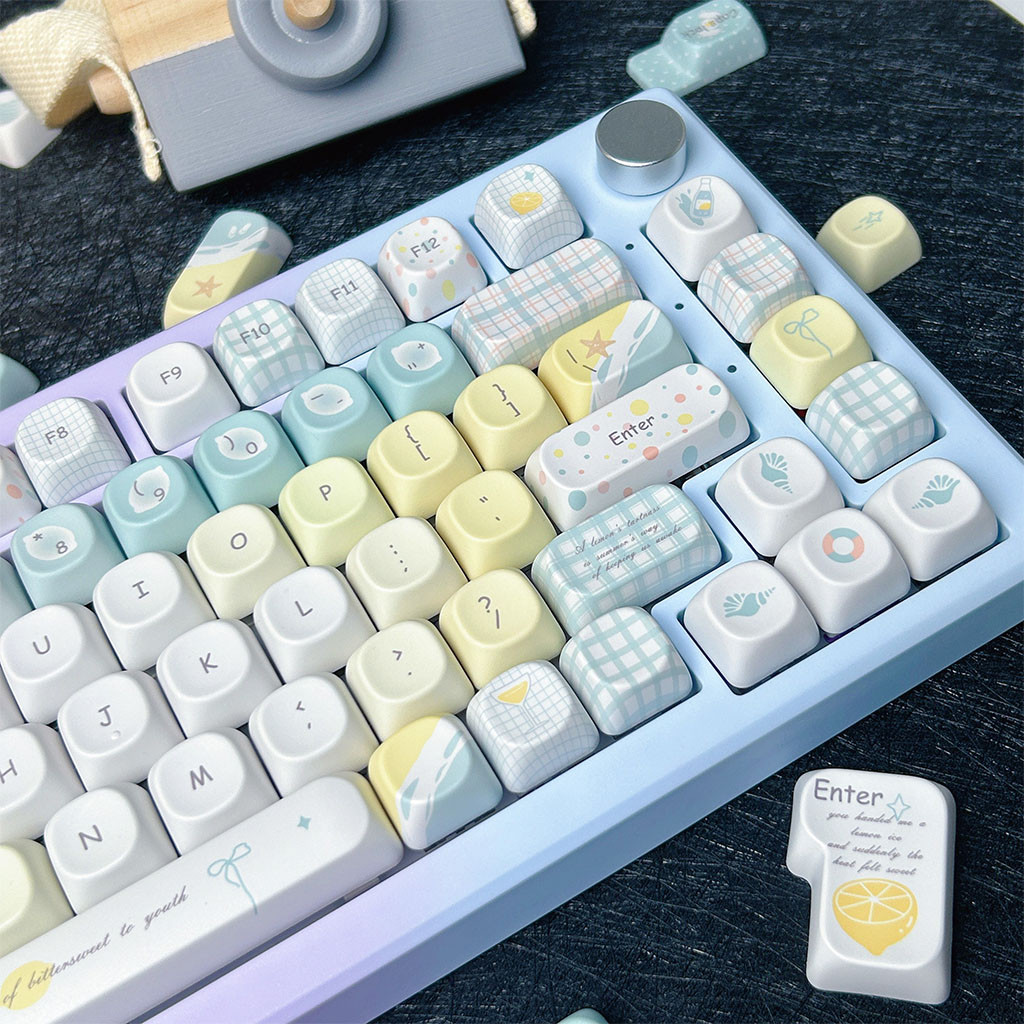 Lemon Summer Keycaps MOA Profile 120 Keys PBT Dye Sublimation Wooting ...
