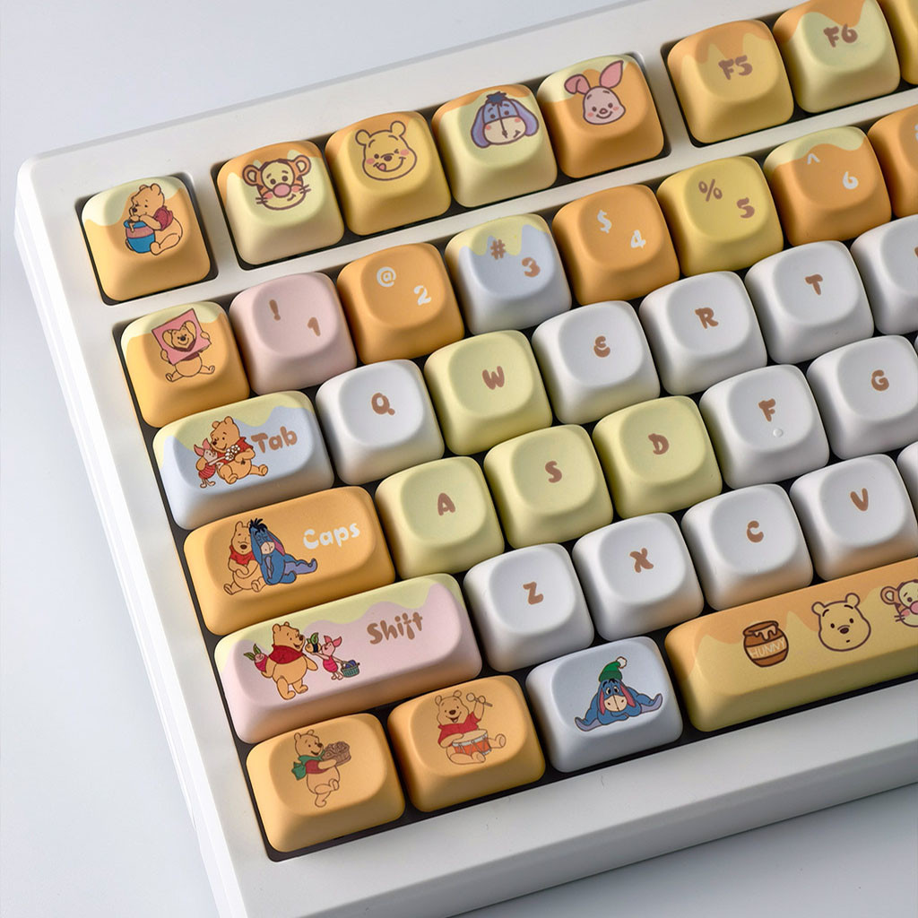 Winnie The Pooh Keycap MOA Round Keycap Dye Sublimation Mechanical ...