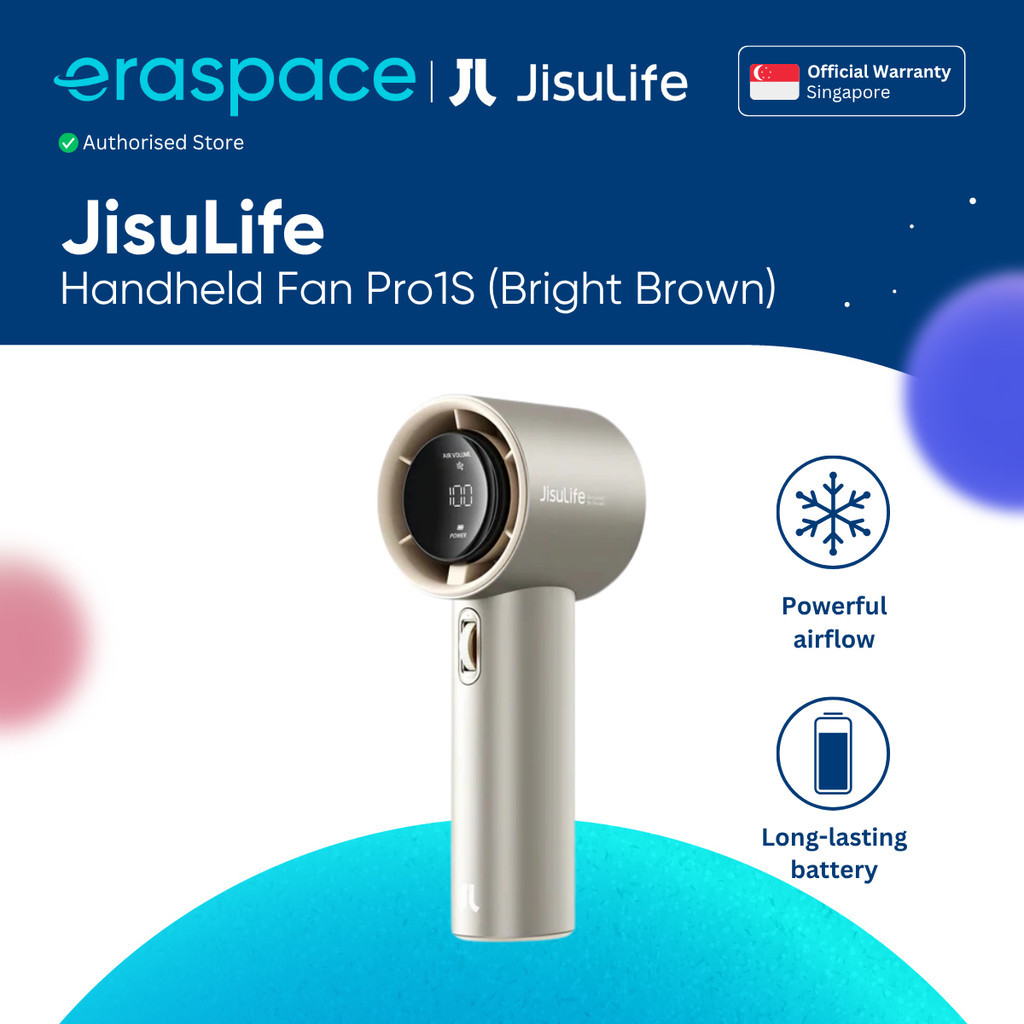 JisuLife Handheld Fan Pro1S (Bright Brown) | Shopee Singapore