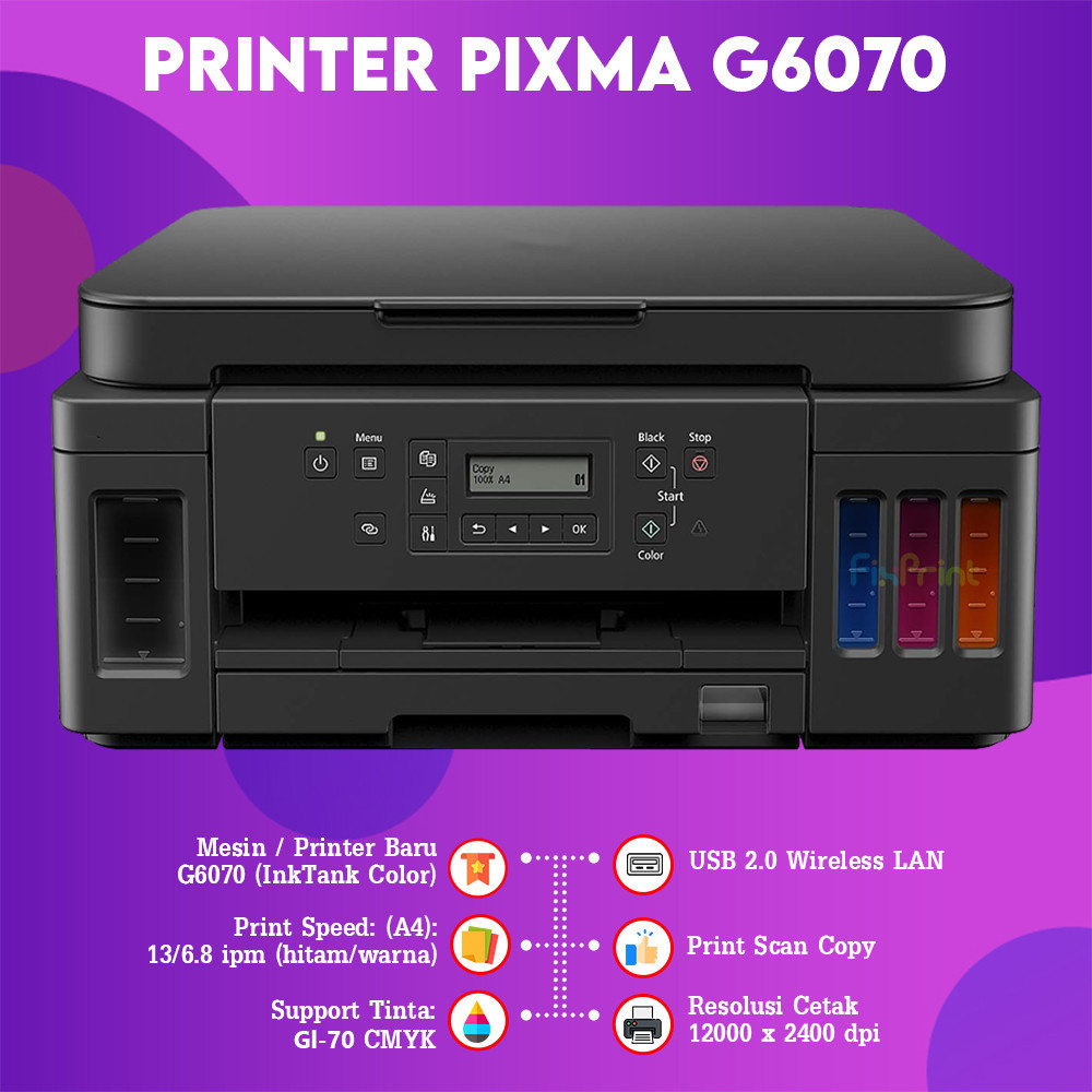 FixPrint Printer Canon MegaTank PIXMA G4780 (Print-Scan-Copy) Wireless ADF Duplex / Ink Tank G6070 Wifi All In One A4 Inktank Efficient Multifunctions Wireless LAN Bergaransi New - Gambar 2