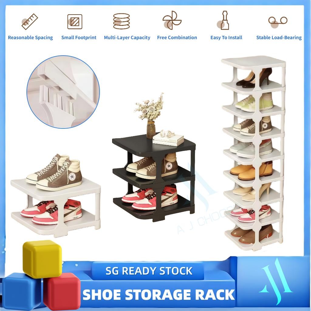 [SG Stock]Plastic Shoe Rack Plastic Shoe Storage Cabinet DIY Shoe ...