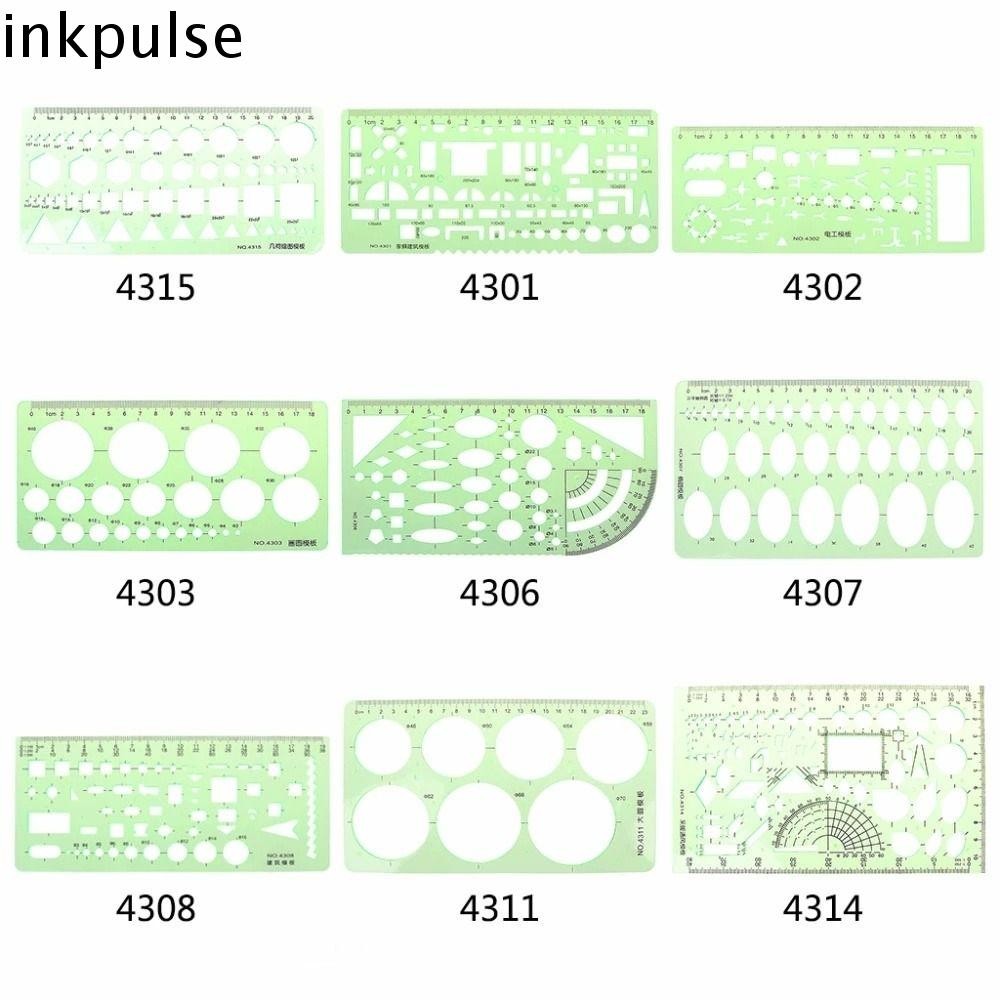 INKPULSE Template Ruler Transparent Office Supplies Measuring Tool ...