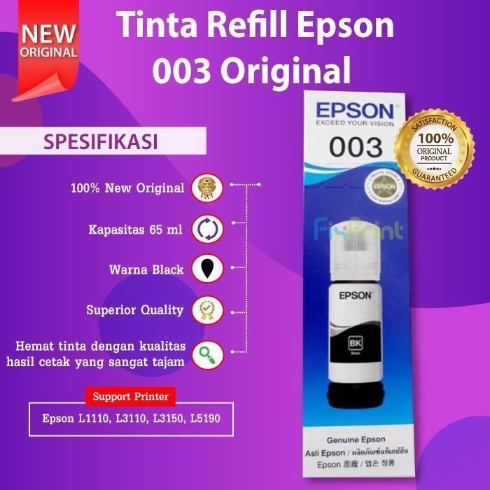 FixPrint Tinta Original Epson 003 C13T00V399 Ink Printer L11050 L3210 L3250 L3256 L3550 L3556 L5290 L5296 L55 - Gambar 3