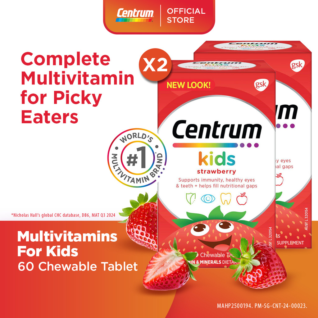 [2 Pack] CENTRUM Chewable Multivitamin for Kids, Supports Immunity ...