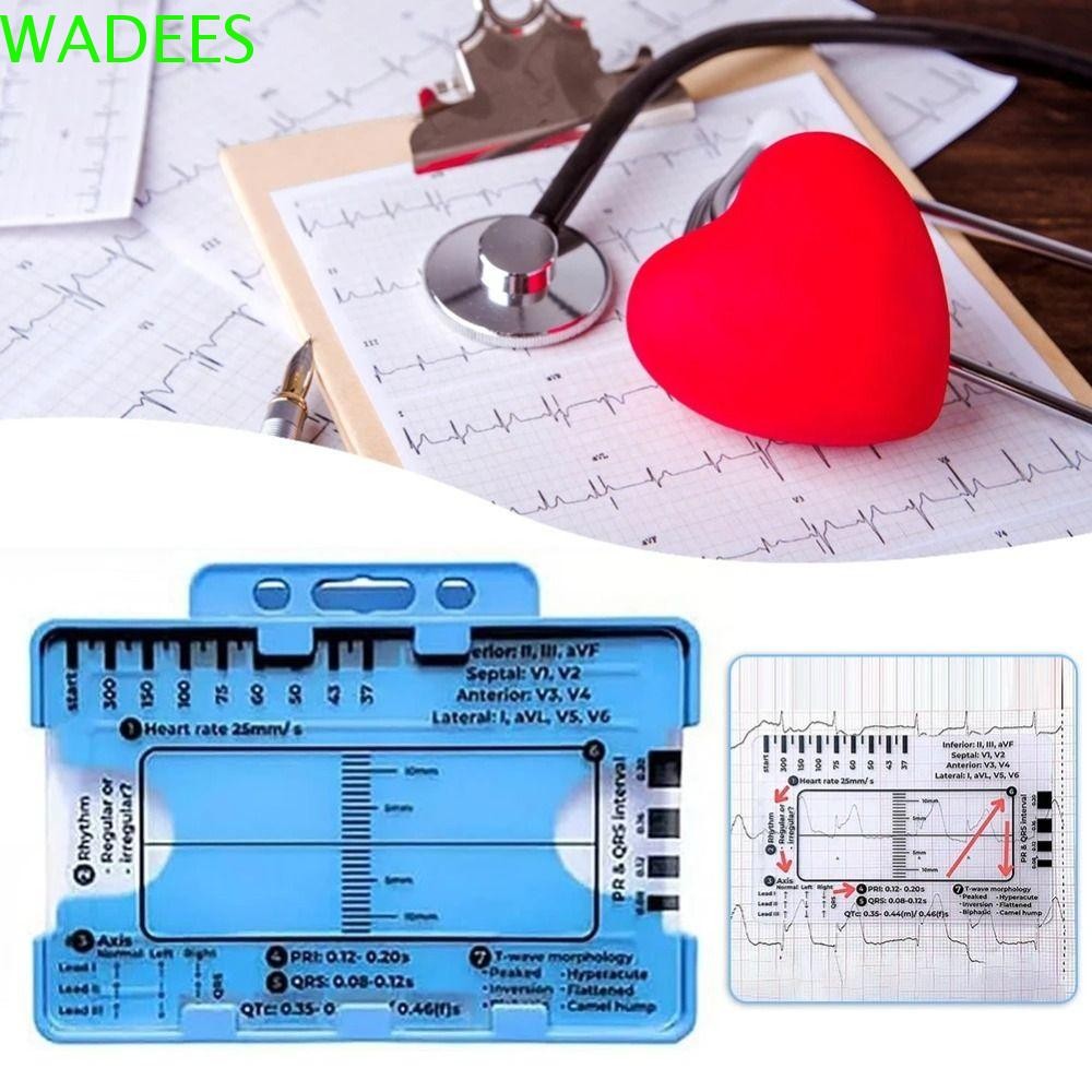 WADEES ECG 7 Step Ruler Card, with Protective Sheath Clear Ecg/Ekg ...