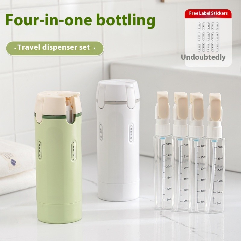 Four-in-One Travel Sub-bottling Wash Care Portable Set Leak-Proof Push ...