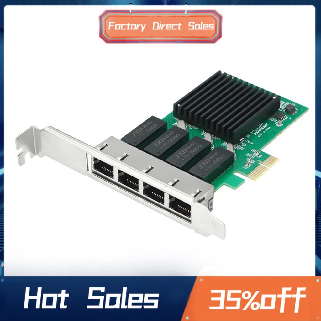 4 Port Network Card PCI Express X1 to RJ45 RTL8111H Chip 10/100 ...