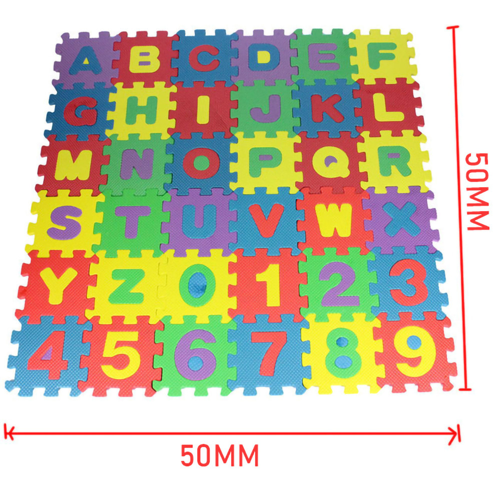 36pcs Kids Puzzle Foam Play Mat Children Mini Foam Alphabet Numbers ...