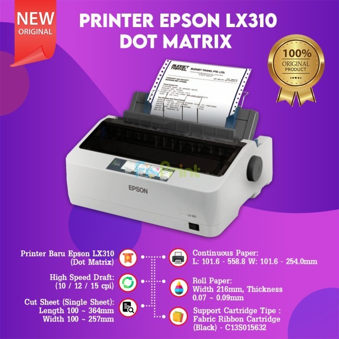 FixPrint Printer Epson Dot Matrix LX310 LX-310 LX 310 atau LQ310 LQ-310 LQ 310 / EcoTank L3256 / InkTank M2050 - Gambar 3