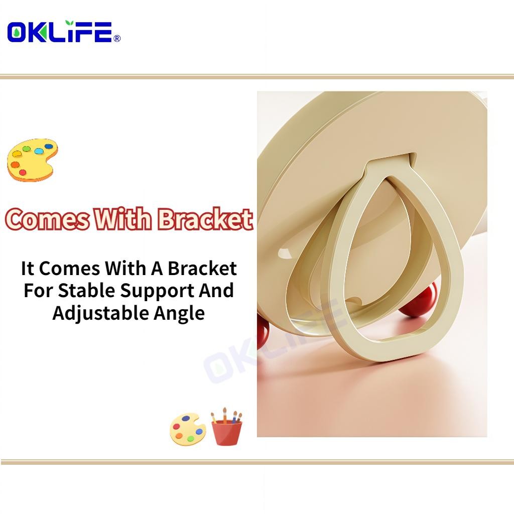 Vanity Mirror Adjustable Bracket Dopamine Cosmetic Mirror Round Vertical Desktop Makeup Mirror alternate view