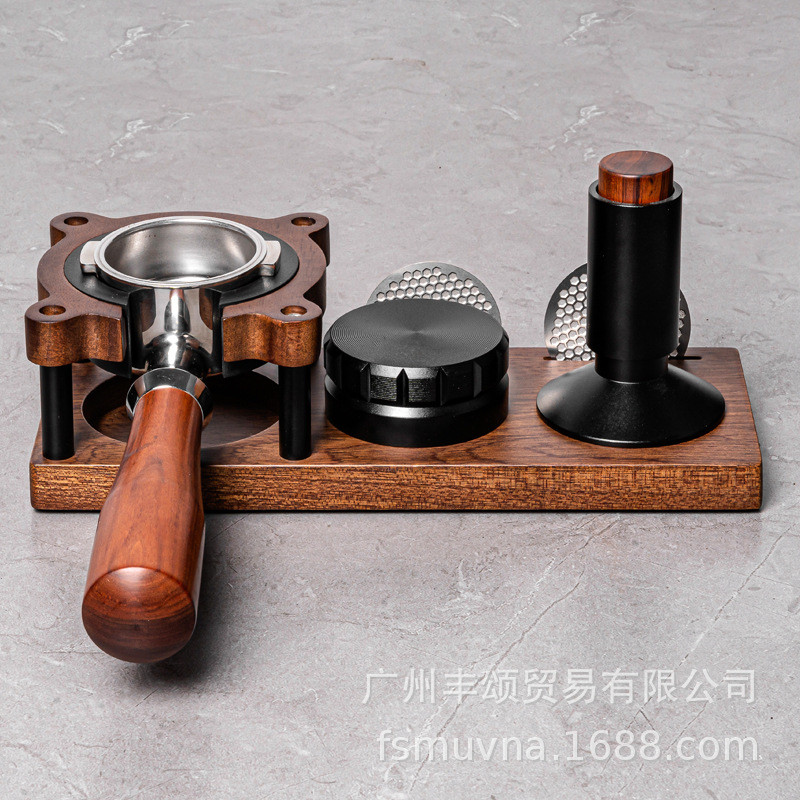 [48H Shipping] Coffee Solid Wood Tamper Base Coffee Utensil Storage ...