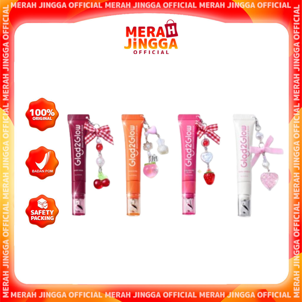 Glad2Glow Brightening Lip Serum 7g Mencerahkan Vitamin E danVitamin C g2g / Merah Jingga Official