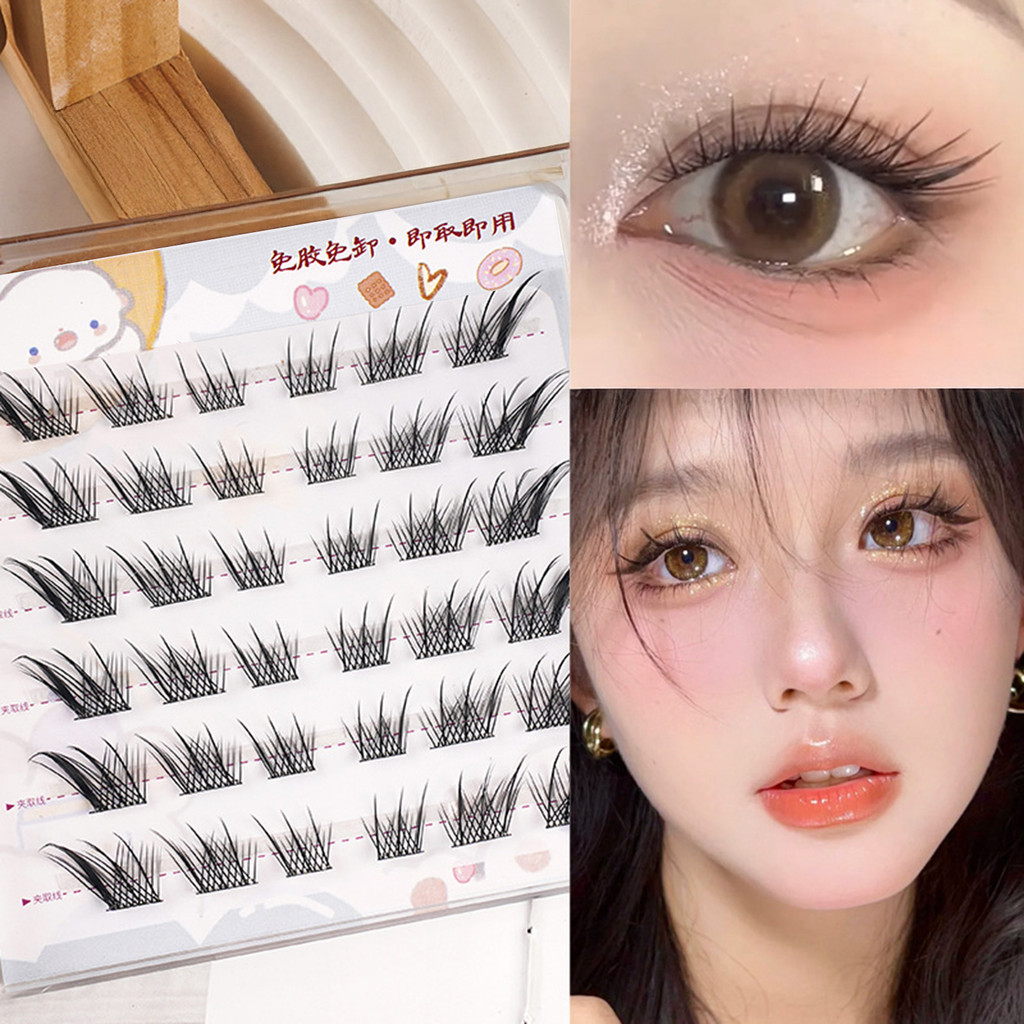 Pre Glued DIY Curling Eyelash Clusters Women Daily Eyelash Clusters For ...