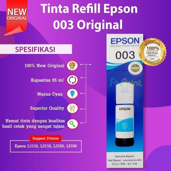 FixPrint Tinta Original Epson 003 C13T00V399 Ink Printer L11050 L3210 L3250 L3256 L3550 L3556 L5290 L5296 L55 - Gambar 4
