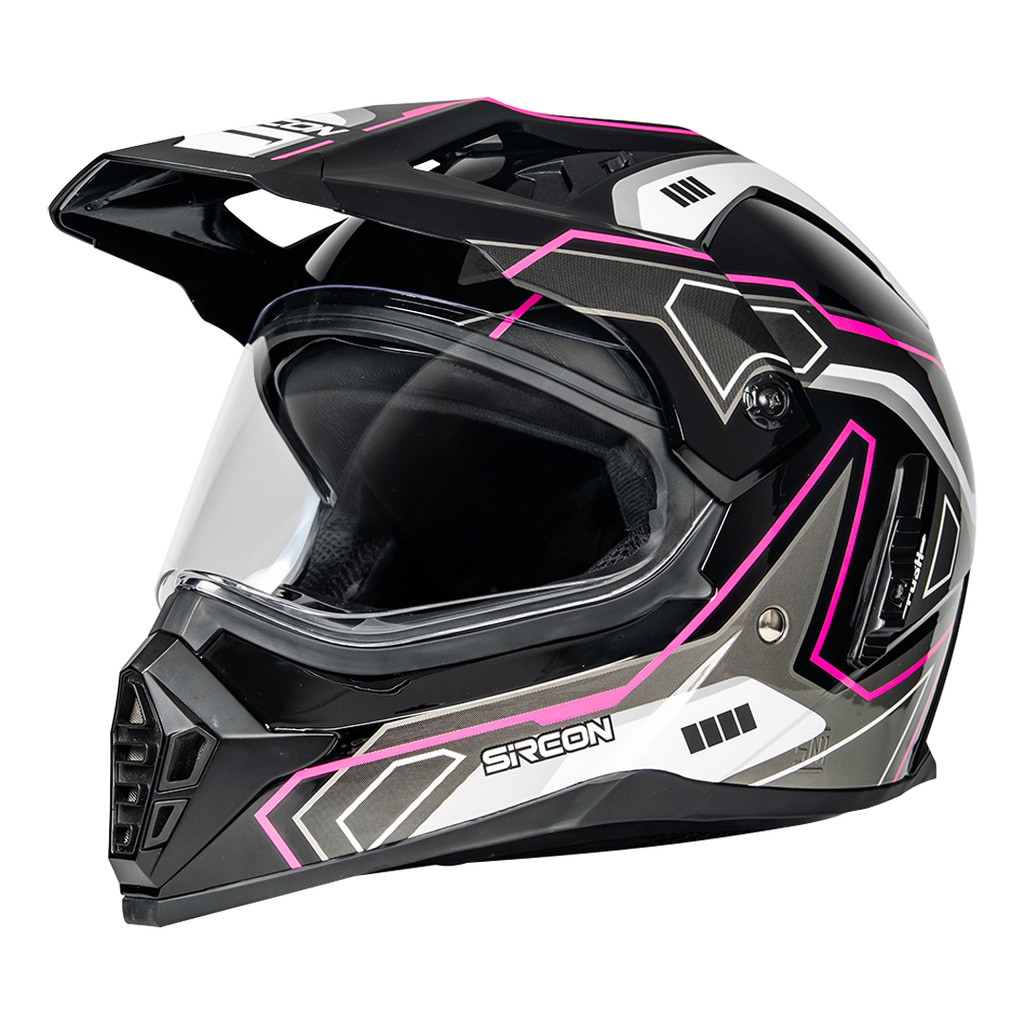 Cargloss Sircon Supermoto Venturo Helm Full Face - Pink
