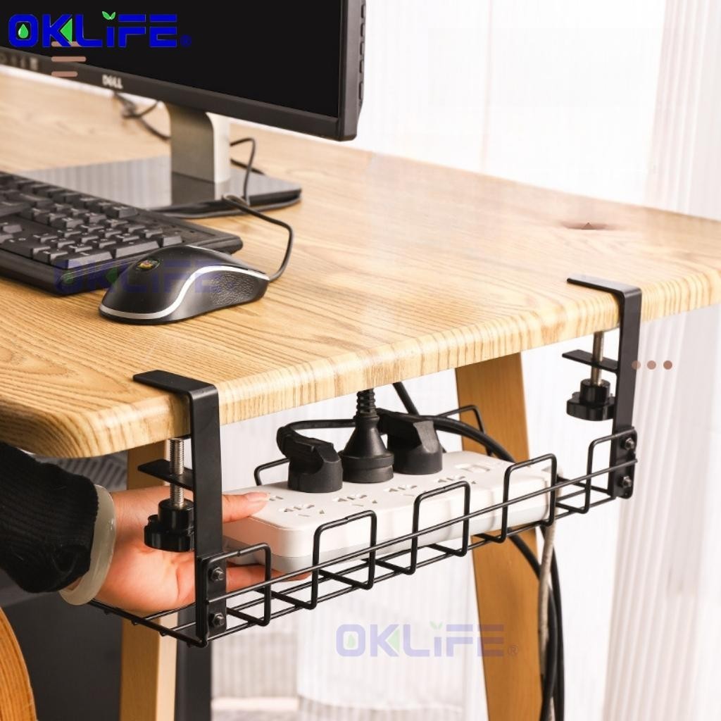 Under Desk Cable Organizer Plug Cord Storage Tray Moisture Proof Home Office Table Socket Holder For HDB Condo view 6