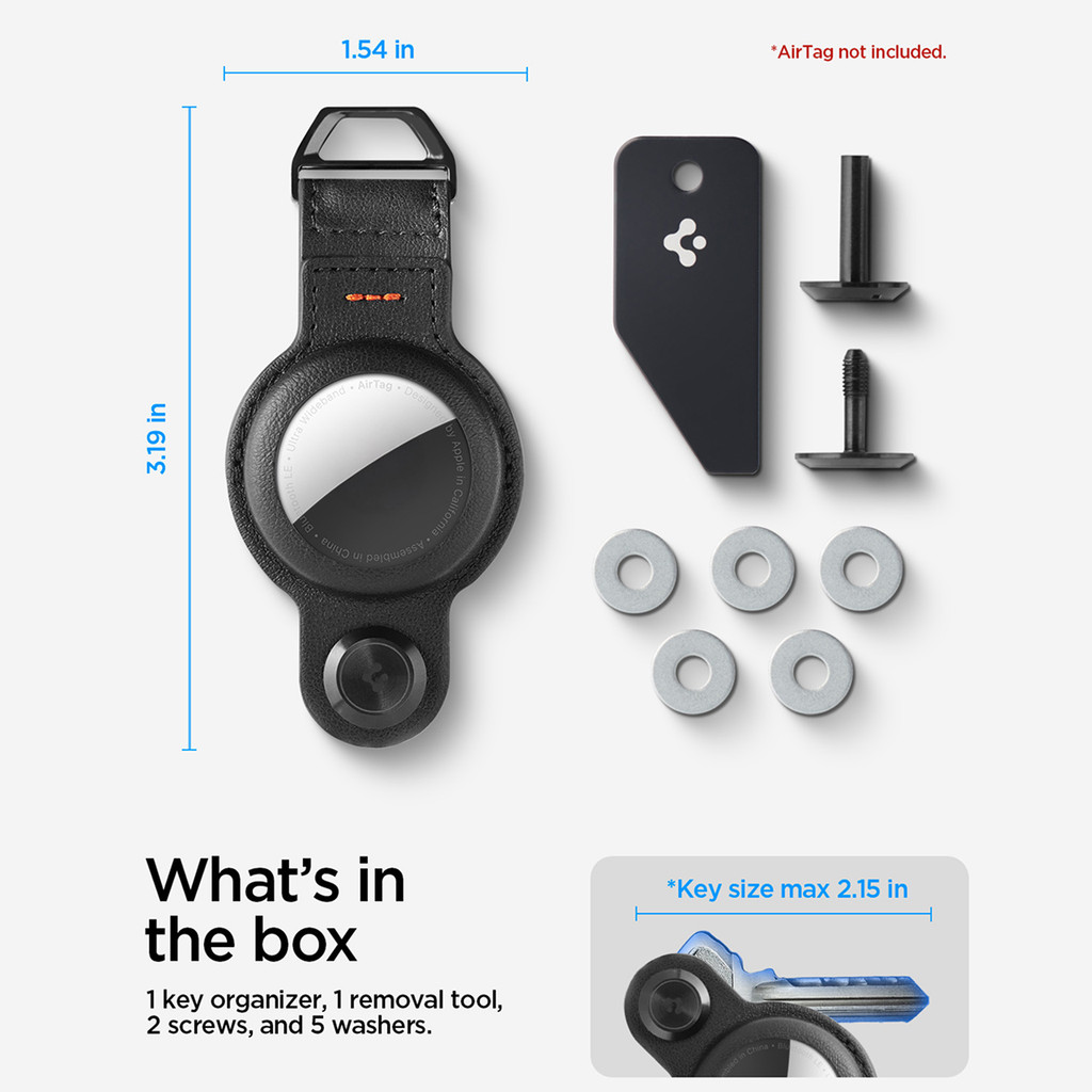 Case Apple AirTag Spigen Valentinus Pro Leather Key Holder Chain Ring Gantungan Kunci - Gambar 2