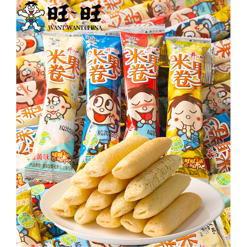 Want Want Rice Cracker Roll Egg Yolk Corn Flavor Cereal Products ...