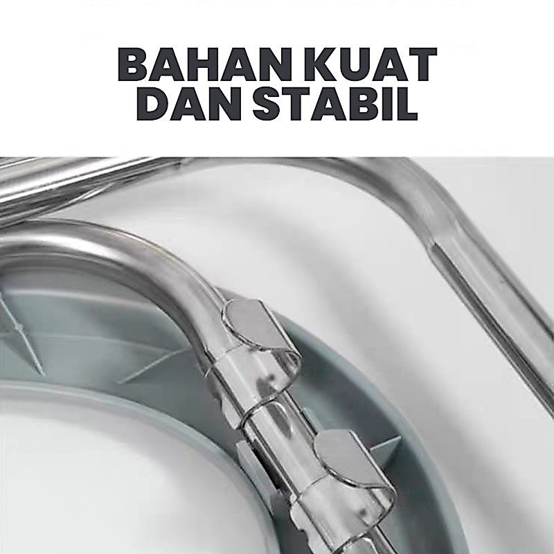 Alat Bantu Duduk Toilet Jongkok Stainless Steel Kuat Anti Karat / Kursi Kloset Kamar Mandi Tahan Beban 200 Kg untuk Anak Dewasa & Lansia - Gambar 4