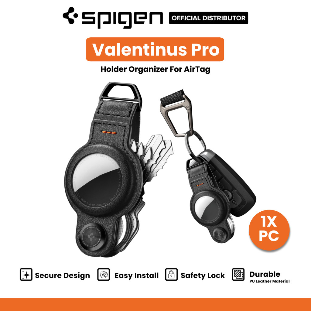 Case Apple AirTag Spigen Valentinus Pro Leather Key Holder Chain Ring Gantungan Kunci