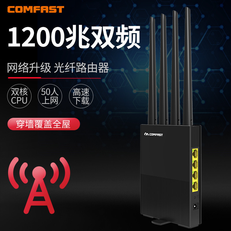 Dual-band Gigabit Wireless Router1200M Home High-Speed wifi Through the ...