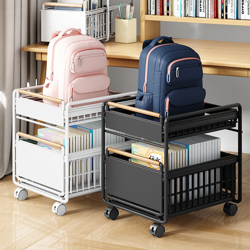 [48H Shipping] School Bag Storage Rack Movable Small Cart Home Desk ...