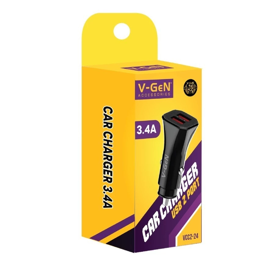 V-GeN VCC2-24 Car Charger Dual Led Port USB 3.4A Charger Mobil - Gambar 4