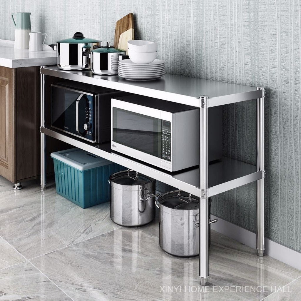 Stainless Steel Storage Rack Rice Cooker Floor Stand Double Layer Small ...