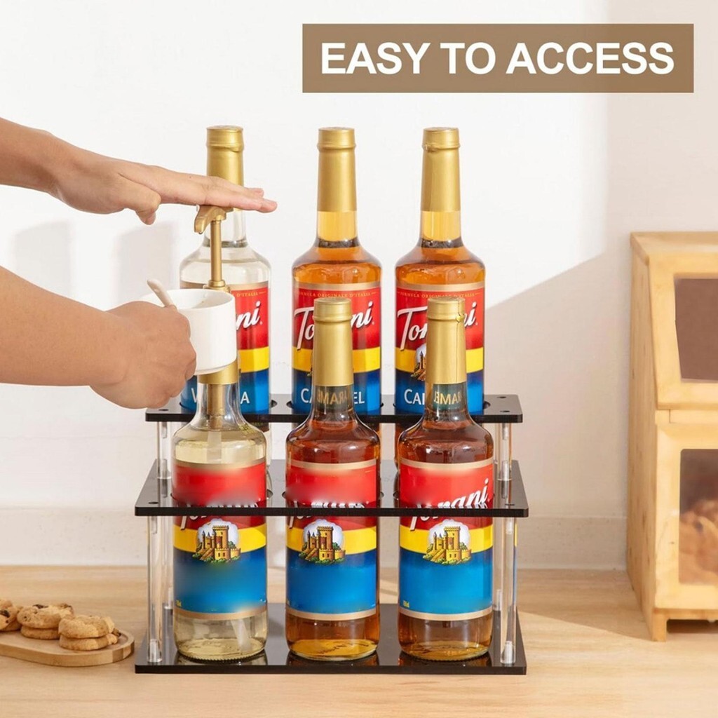 [svzfjuv] Coffee Syrup Rack Condiment Rack Multifunctional 2Tier Space ...