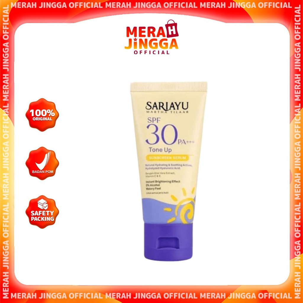 Sariayu Sunscreen Serum SPF 30 PA+++ 30gr / SPF 30 PA+++ Tone Up / Merah Jingga Official