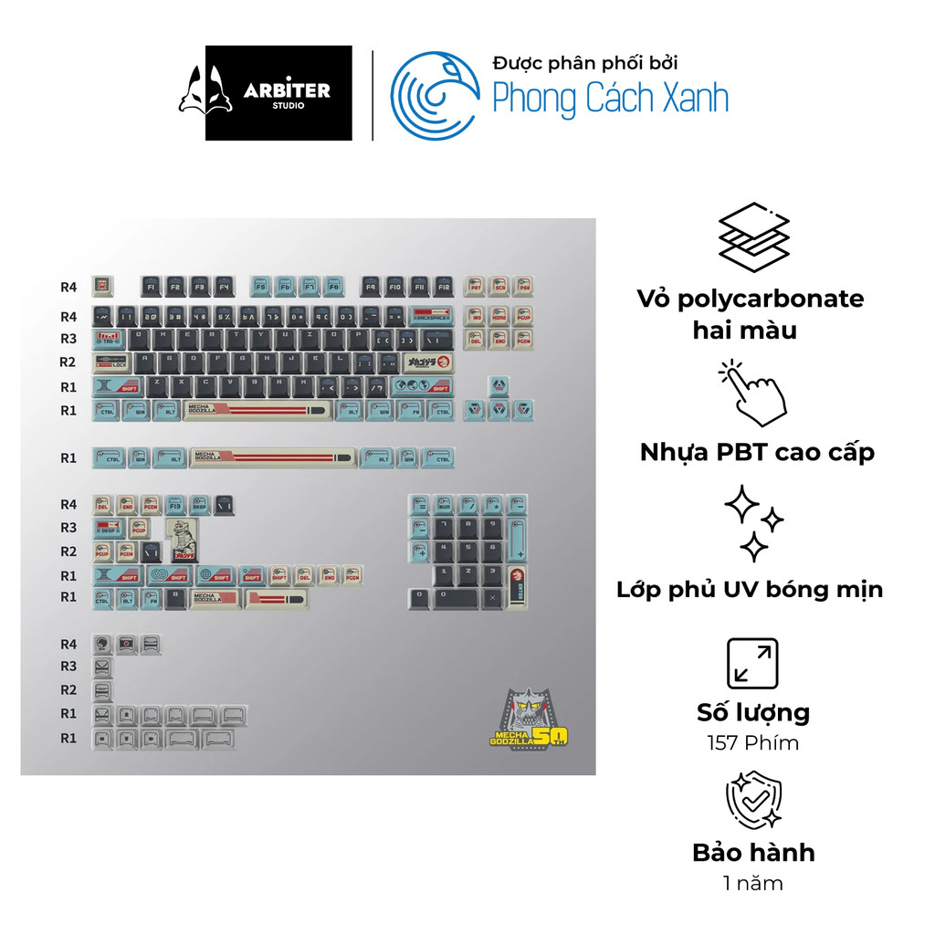 Arbiter Studio Godzilla keycap set - Mechagodzilla (15 keys) - Genuine ...