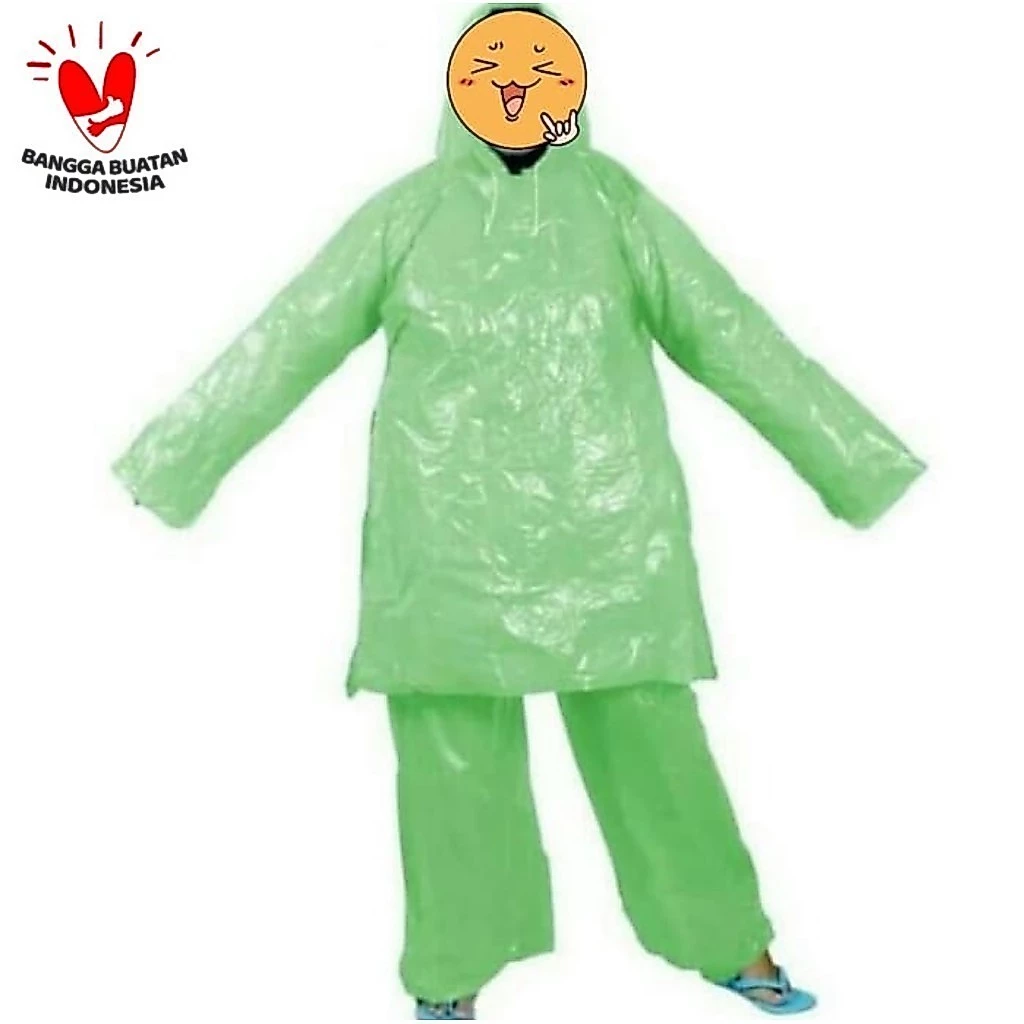 JAS HUJAN PLASTIK HDPE TEBAL SETELAN JAKET+CELANA - Gambar 3