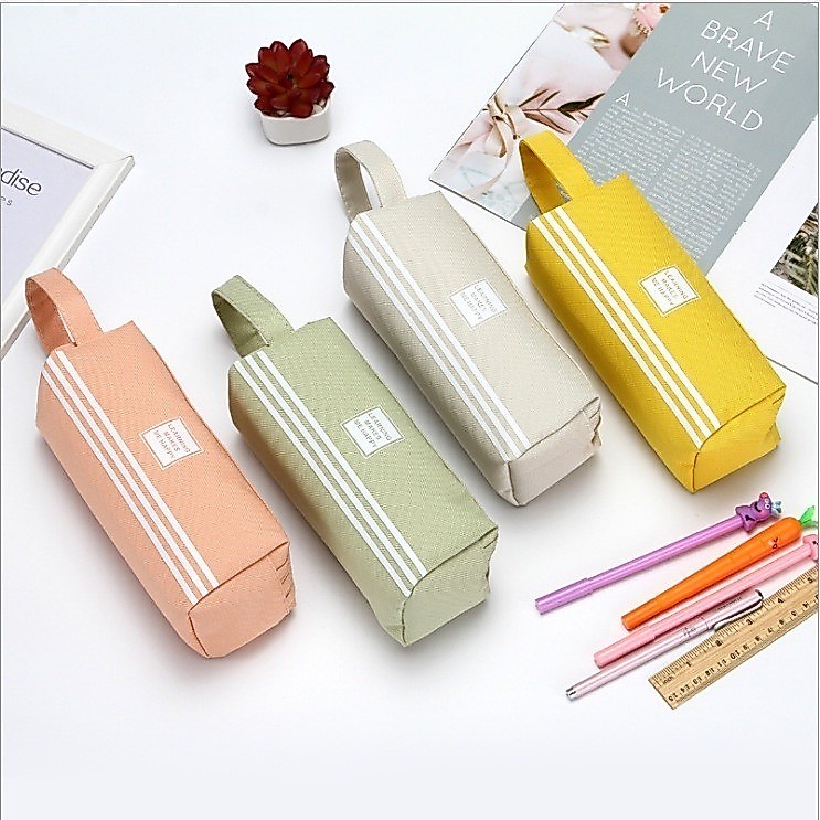 POPmaker Kotak Pensil Dual Zipper 2 Pouch Kanvas - Gambar 3