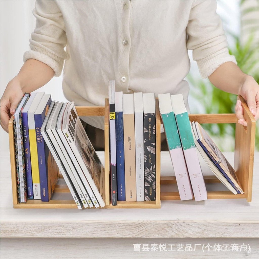 Magazine Record Bookshelf Desktop Wooden Storage Rack Bamboo Book Stand ...