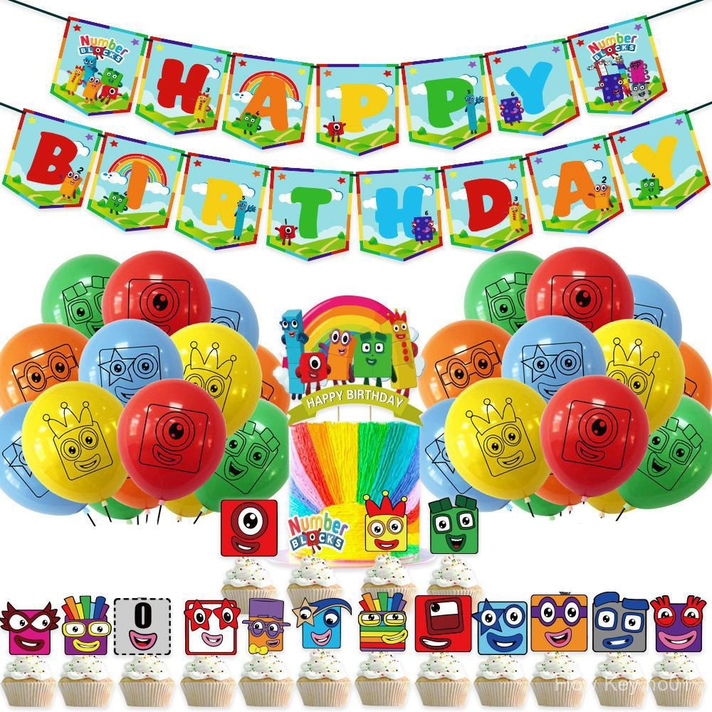 Cartoon Number Blocks Theme Children's Birthday Decoration Numberblocks ...