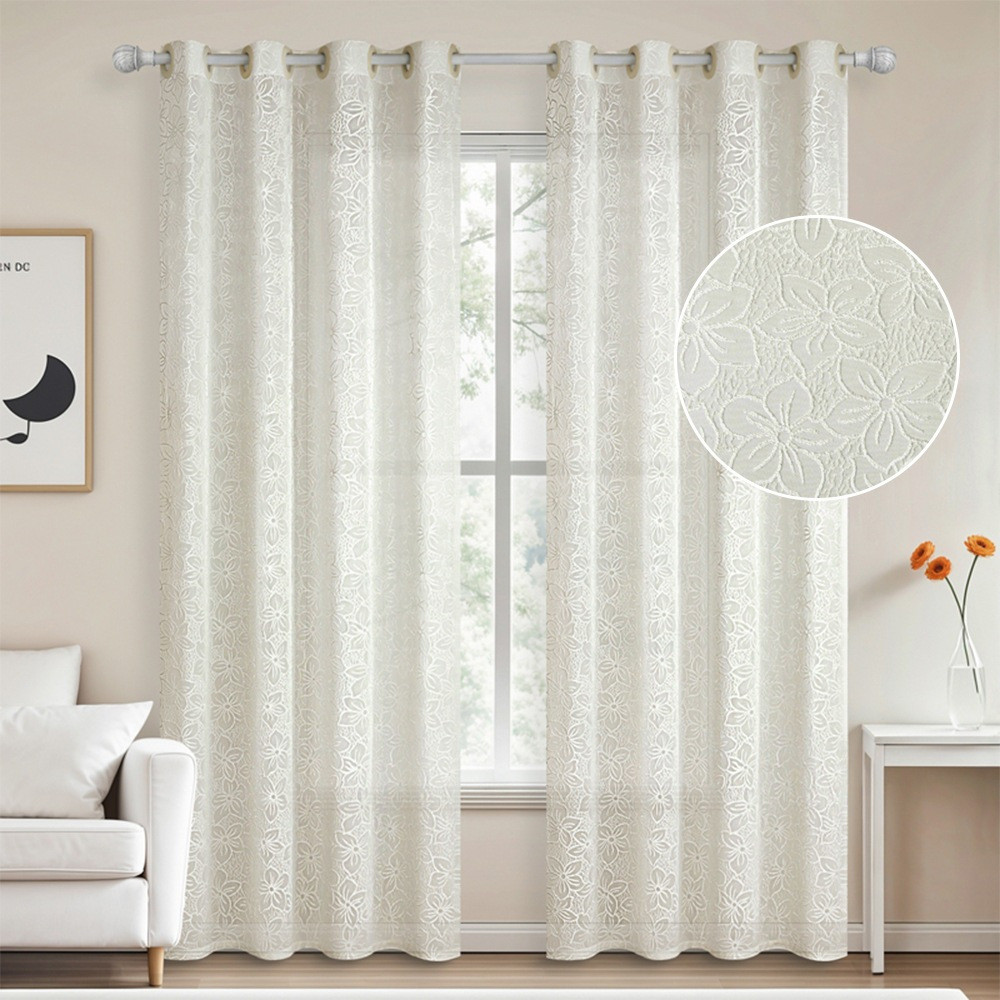 Cashmere White Sheer Day Curtain Light Filtering Decorative Window ...