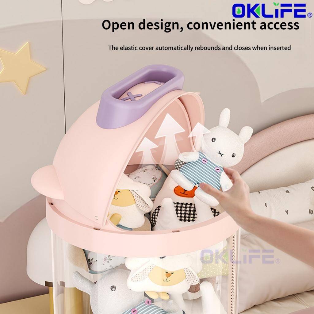 Multi-Layer Transparent Plush Toy Storage Cylinder view 3