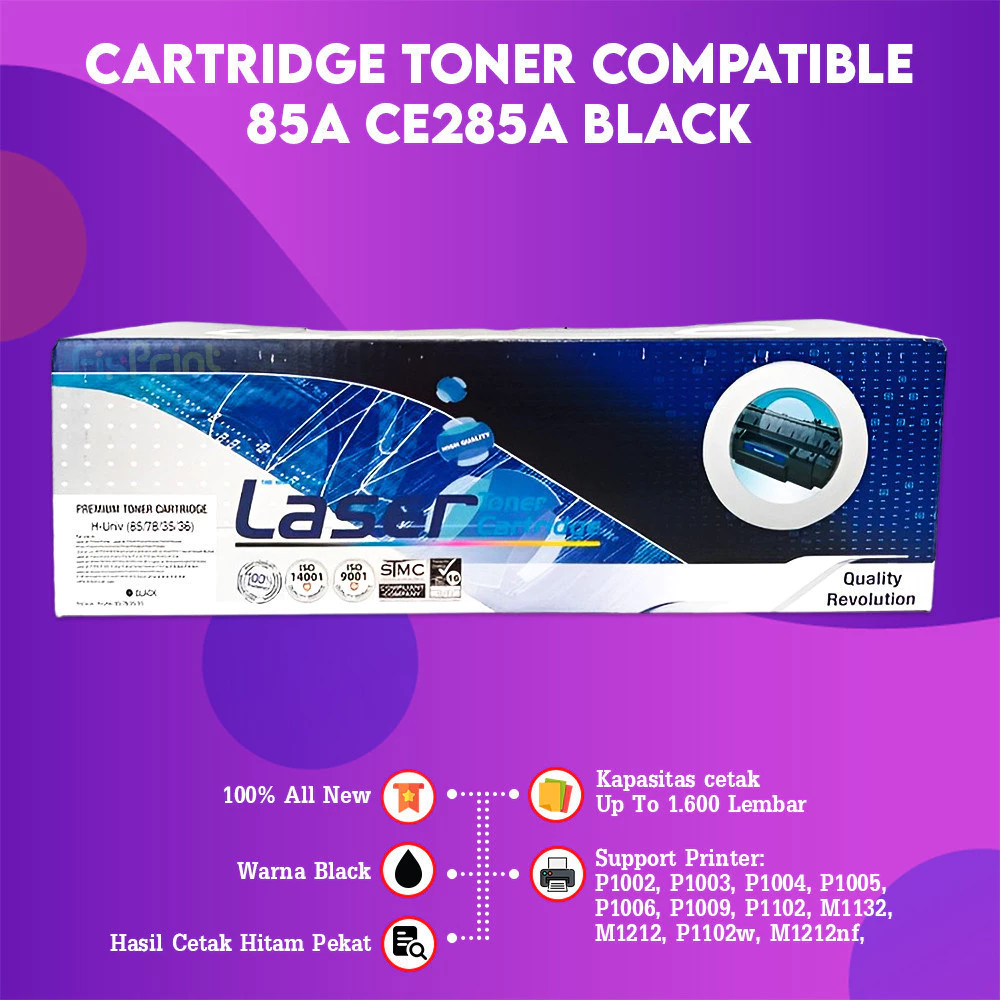 FixPrint Toner Cartridge Xantri Printer 1102 P1102 P1102w 85A CE285A 35A Serbuk 85A Premium Grade Xantri - Gambar 3