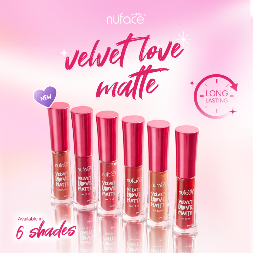 Nuface Velvet Love Matte Lip Cream Matte Ringan, Intense & Tahan Lama Nu Face Merah Jingga Official - Gambar 3