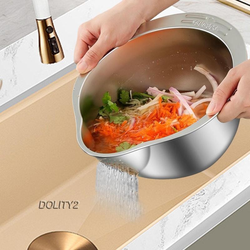 [Dolity2] Rice Rinsing Bowl Stainless Steel Kitchen Utensils for ...