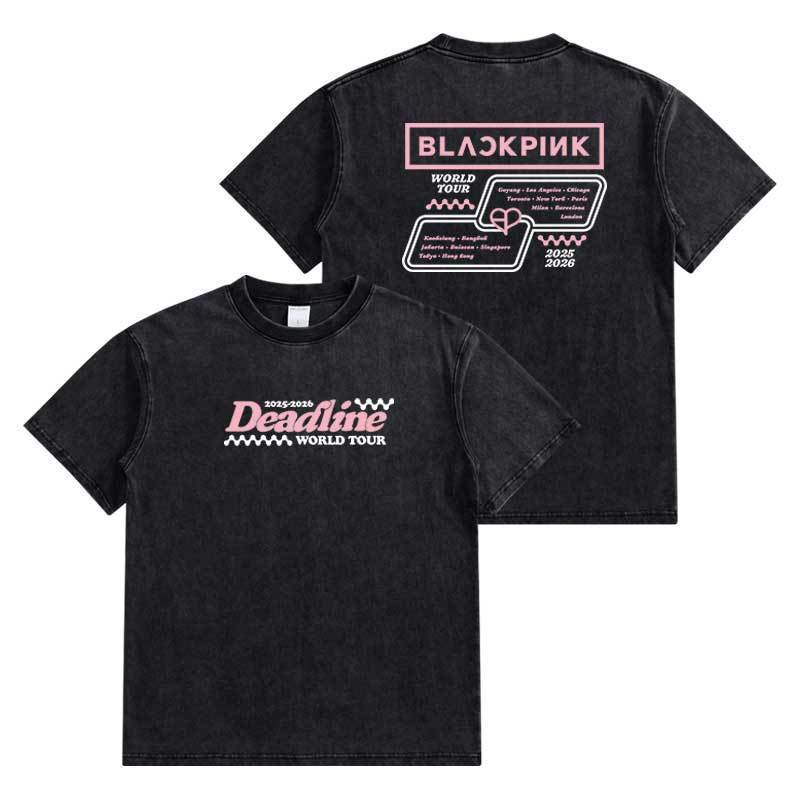 KPOP 2025 Blackpink Deadline World Tour Asia Merch Washed Cotton