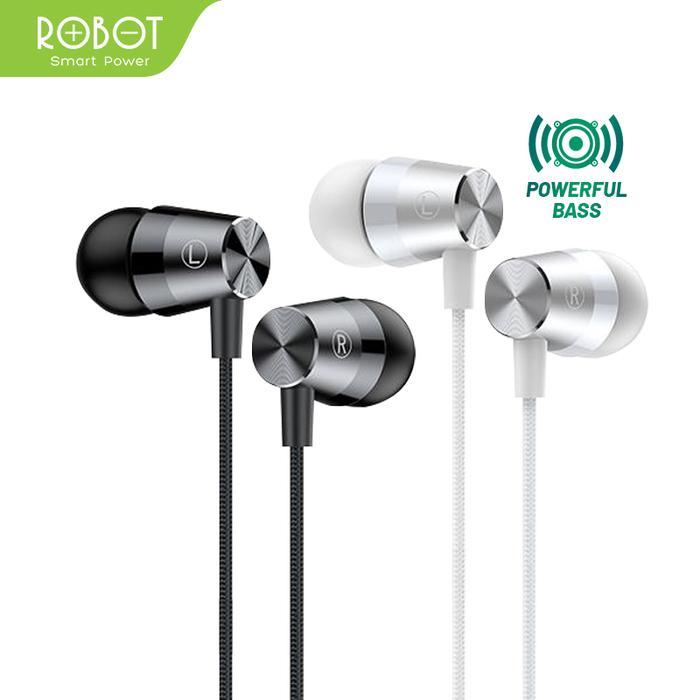 ROBOT Earphone REC 10E / RE 20E / RE 20 / RE 101S / Kabel In-Ear Kabel Type C / Jack 3.5mm Deep Bass Wired Earphone - Gambar 2