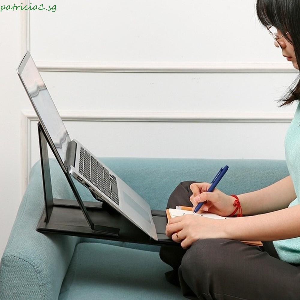 PATRICIA1 Foldable Laptop Stand, 6-in-1 Function PU Leather Surface ...