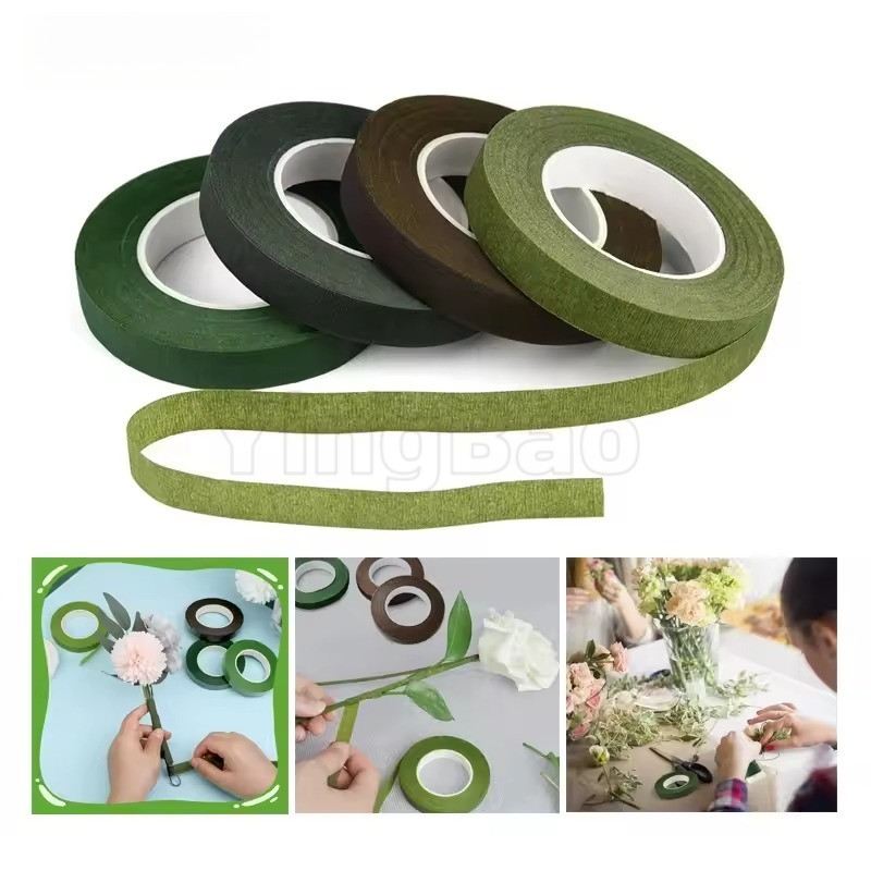 120Yards/4Rolls 12mm Self-adhesive Bouquet Floral Stem Tape Artificial ...